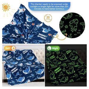 Glow in The Dark Blanket Christmas Birthday Gift for Kids Teens